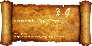 Neustadt György névjegykártya